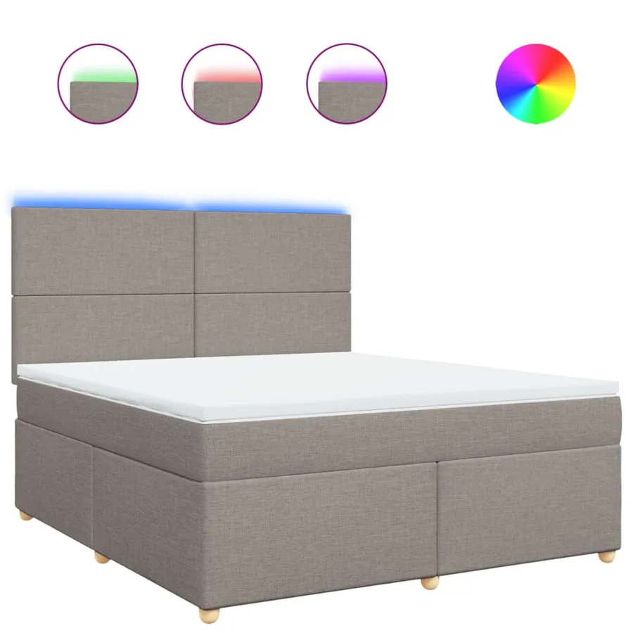 Sommier à lattes de lit avec matelas Taupe 180x200 cm Tissu - 2