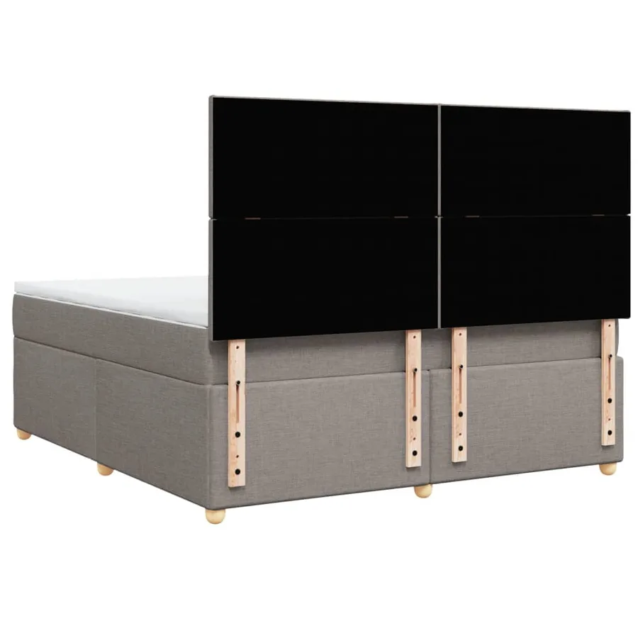 Sommier à lattes de lit avec matelas Taupe 180x200 cm Tissu - 8