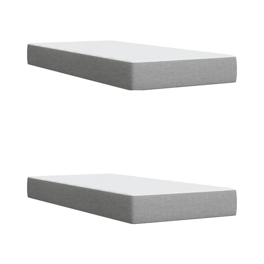 Sommier à lattes de lit avec matelas Gris clair 200x200cm Tissu - 11