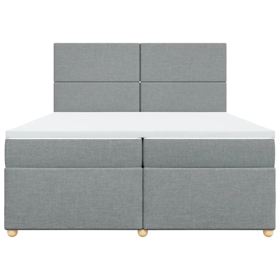 Sommier à lattes de lit avec matelas Gris clair 200x200cm Tissu - 6