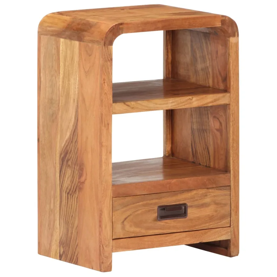 Table de chevet 40x30x60 cm Bois acacia massif et finition miel - 11