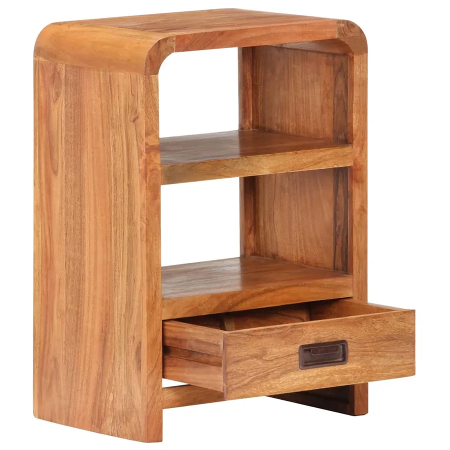 Table de chevet 40x30x60 cm Bois acacia massif et finition miel - 2