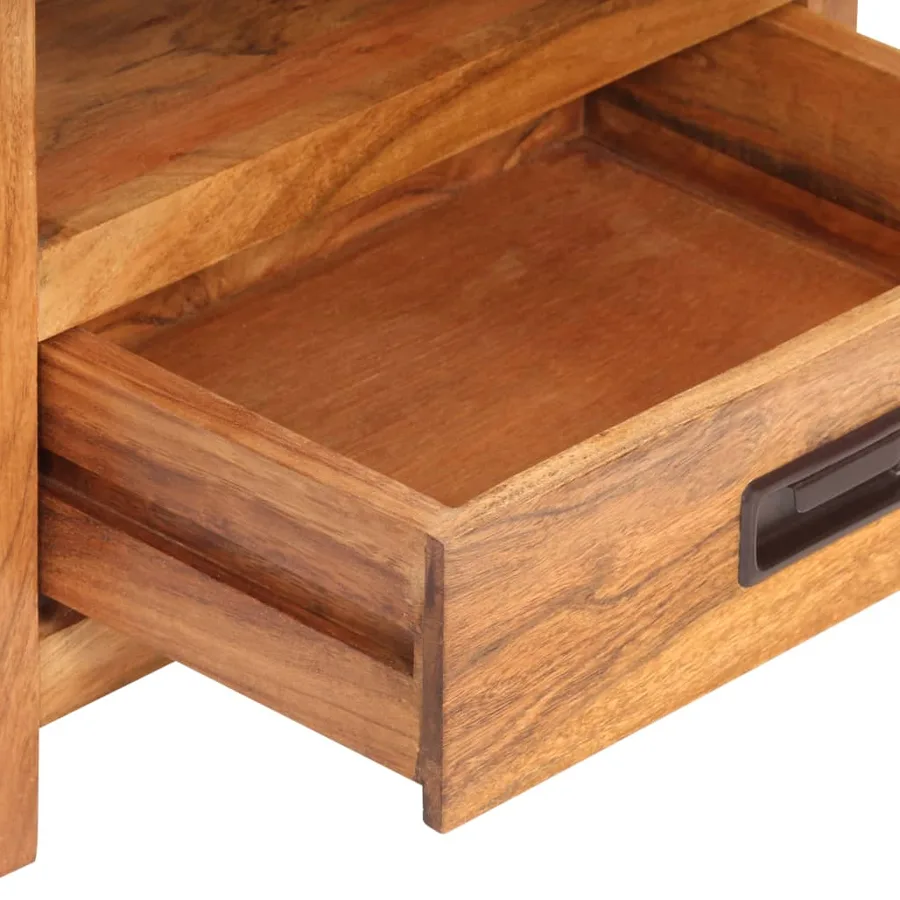 Table de chevet 40x30x60 cm Bois acacia massif et finition miel - 7