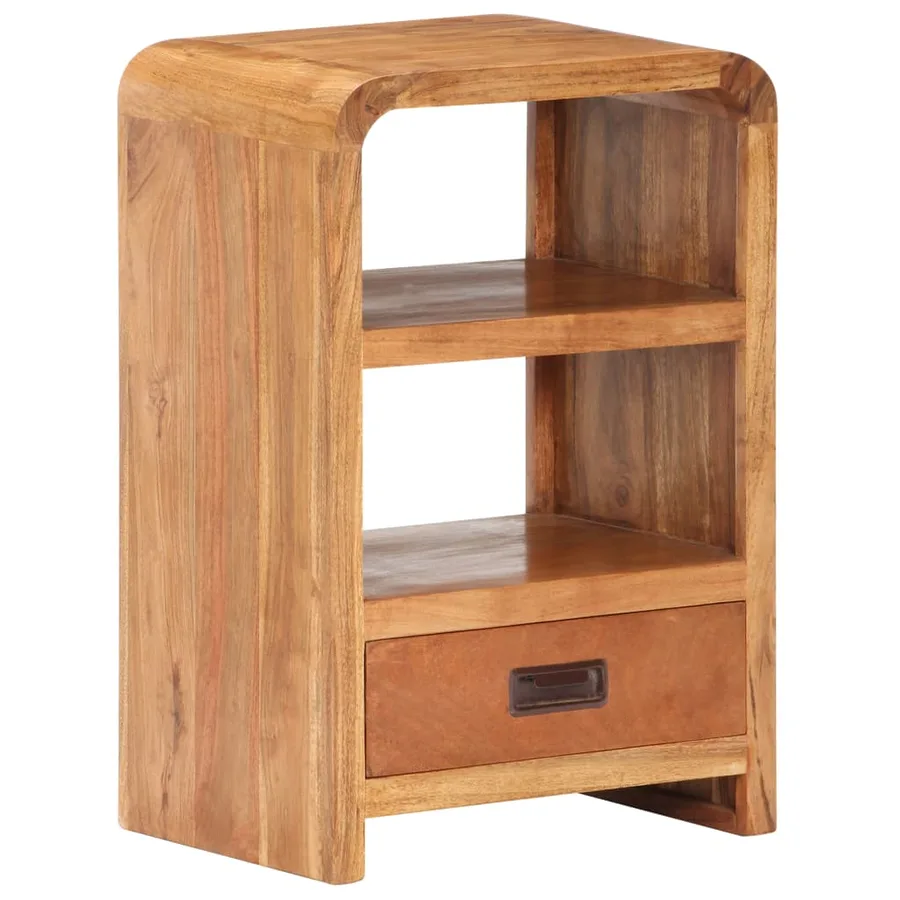 Table de chevet 40x30x60 cm Bois acacia massif et finition miel - 9