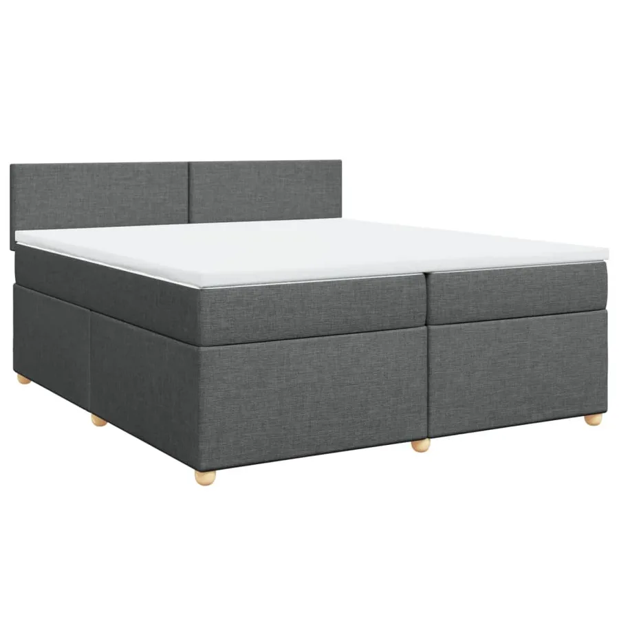 Sommier à lattes de lit avec matelas Gris foncé 200x200cm Tissu - 3
