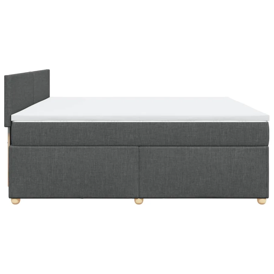 Sommier à lattes de lit avec matelas Gris foncé 200x200cm Tissu - 7