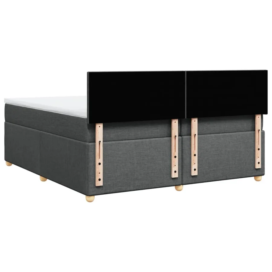 Sommier à lattes de lit avec matelas Gris foncé 200x200cm Tissu - 8