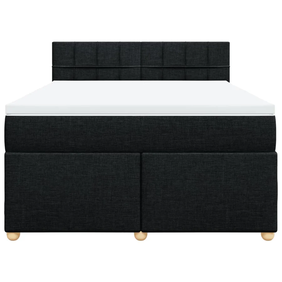 Sommier à lattes de lit avec matelas Noir 160x200 cm Tissu - 4