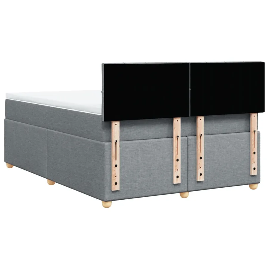 Sommier à lattes de lit avec matelas Gris clair 160x200cm Tissu - 6