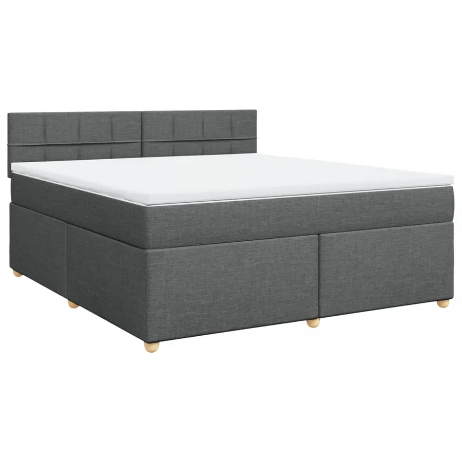 Sommier à lattes de lit avec matelas Gris foncé 180x200cm Tissu - 3