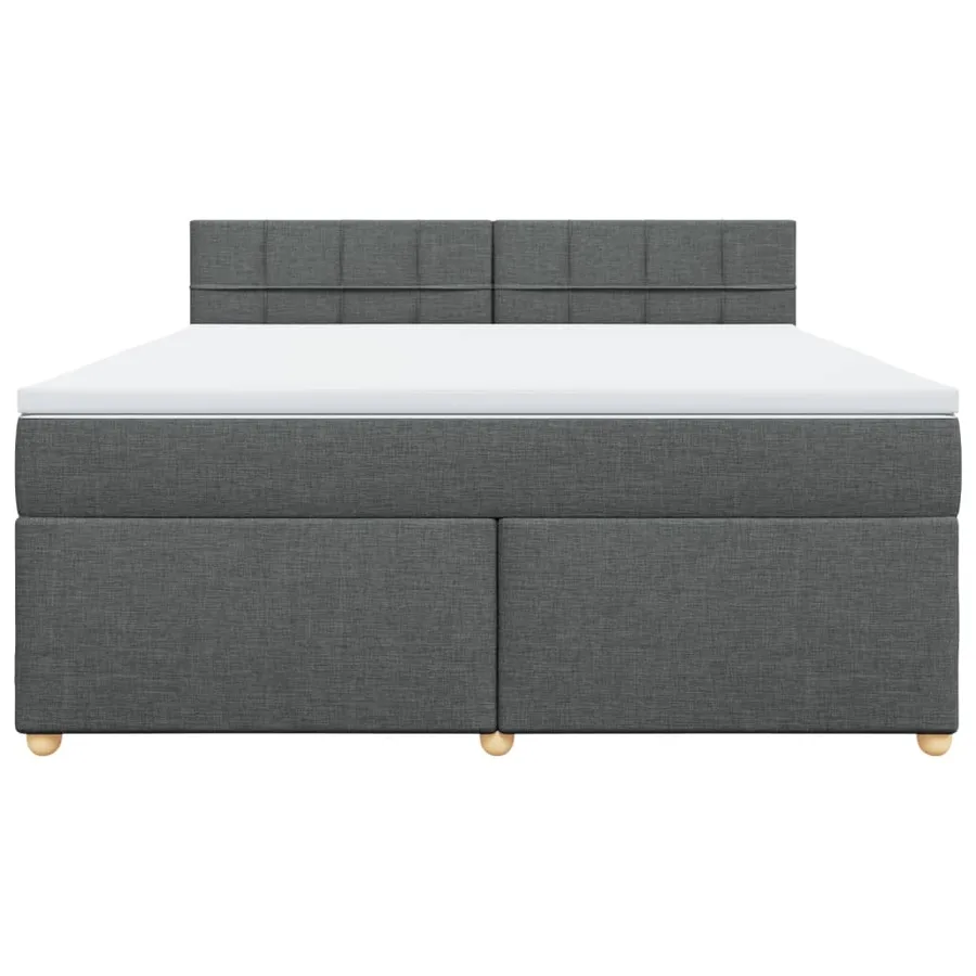Sommier à lattes de lit avec matelas Gris foncé 180x200cm Tissu - 6