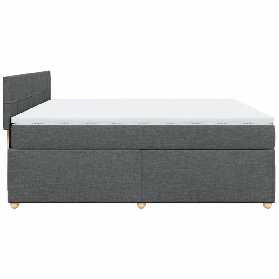 Sommier à lattes de lit avec matelas Gris foncé 180x200cm Tissu - 7