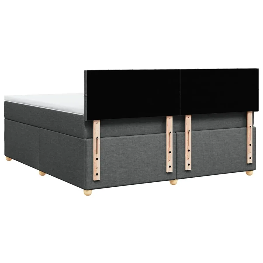 Sommier à lattes de lit avec matelas Gris foncé 180x200cm Tissu - 8