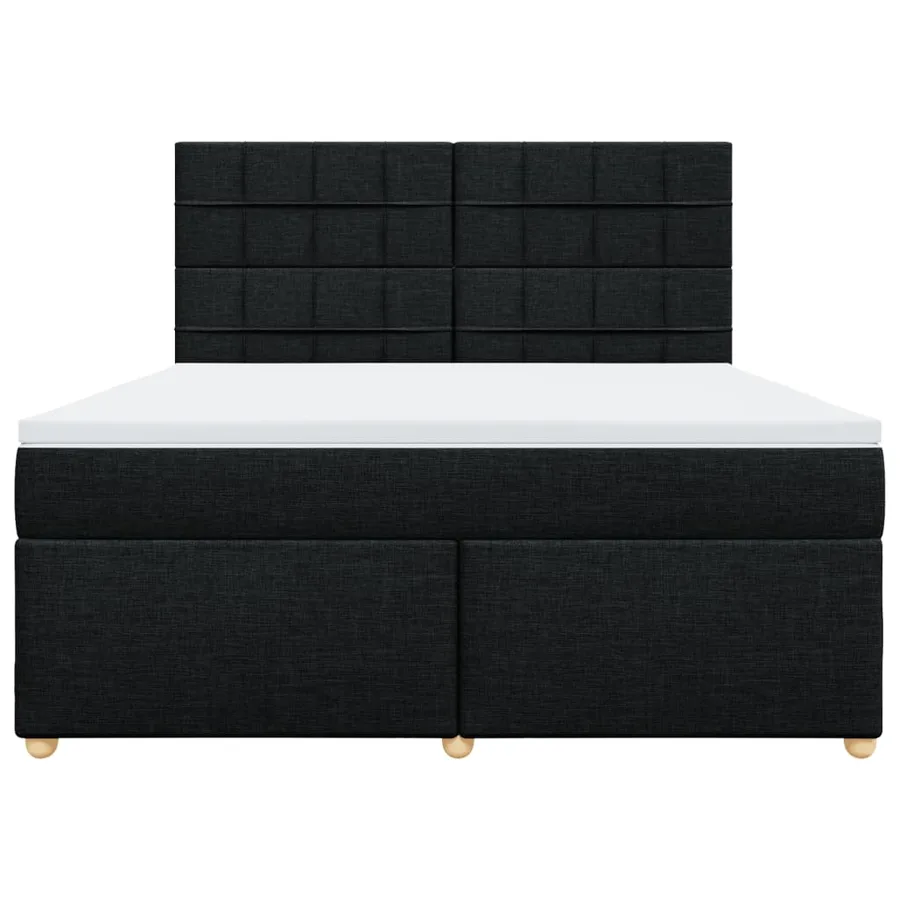 Sommier à lattes de lit avec matelas Noir 180x200 cm Tissu - 4
