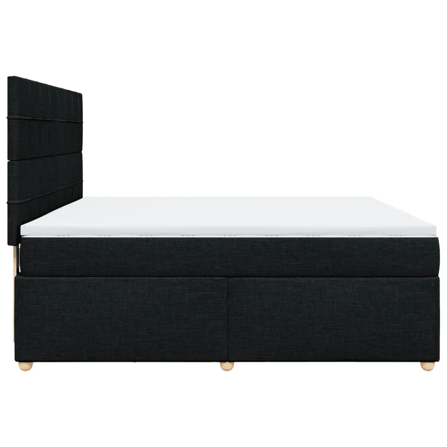 Sommier à lattes de lit avec matelas Noir 180x200 cm Tissu - 5