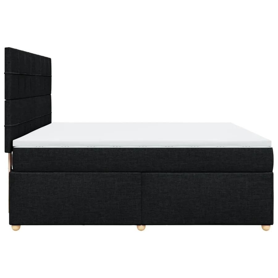 Sommier à lattes de lit avec matelas Noir 180x200 cm Tissu - 7