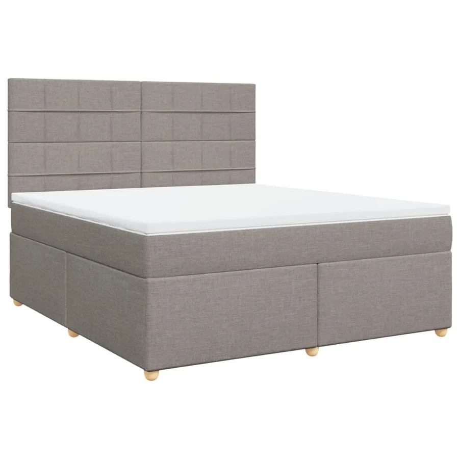 Sommier à lattes de lit avec matelas Taupe 180x200 cm Tissu - 2