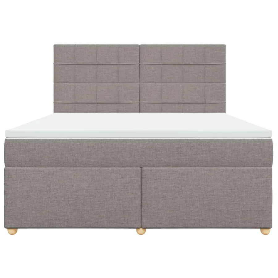 Sommier à lattes de lit avec matelas Taupe 180x200 cm Tissu - 4