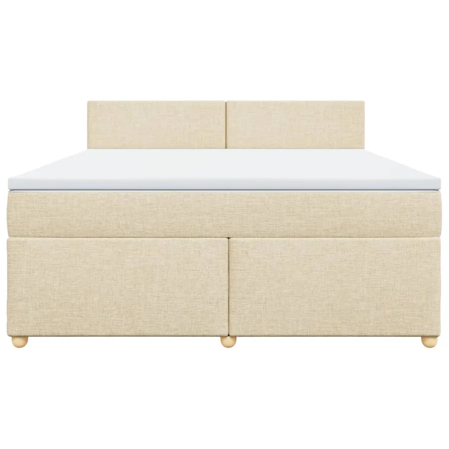 Sommier à lattes de lit avec matelas Crème 180x200 cm Tissu - 6