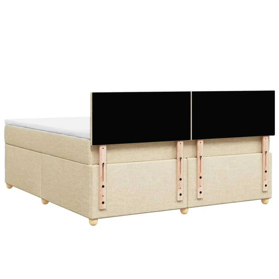 Sommier à lattes de lit avec matelas Crème 180x200 cm Tissu - 8