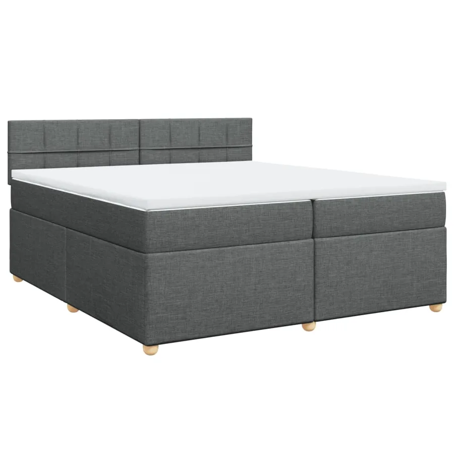 Sommier à lattes de lit avec matelas Gris foncé 200x200cm Tissu - 3