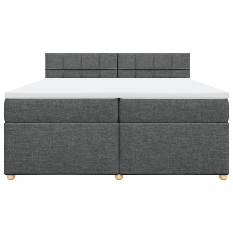 Sommier à lattes de lit avec matelas Gris foncé 200x200cm Tissu - 6