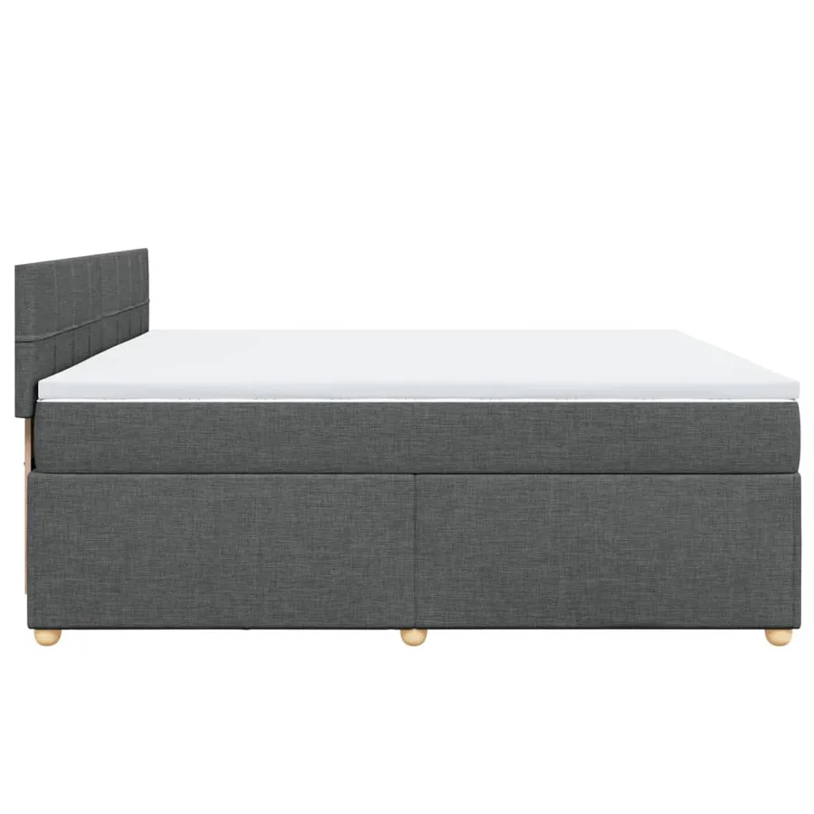 Sommier à lattes de lit avec matelas Gris foncé 200x200cm Tissu - 7