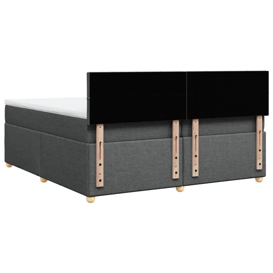 Sommier à lattes de lit avec matelas Gris foncé 200x200cm Tissu - 8