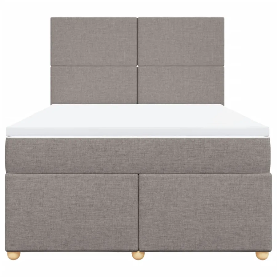Sommier à lattes de lit avec matelas Taupe 140x200 cm Tissu - 6
