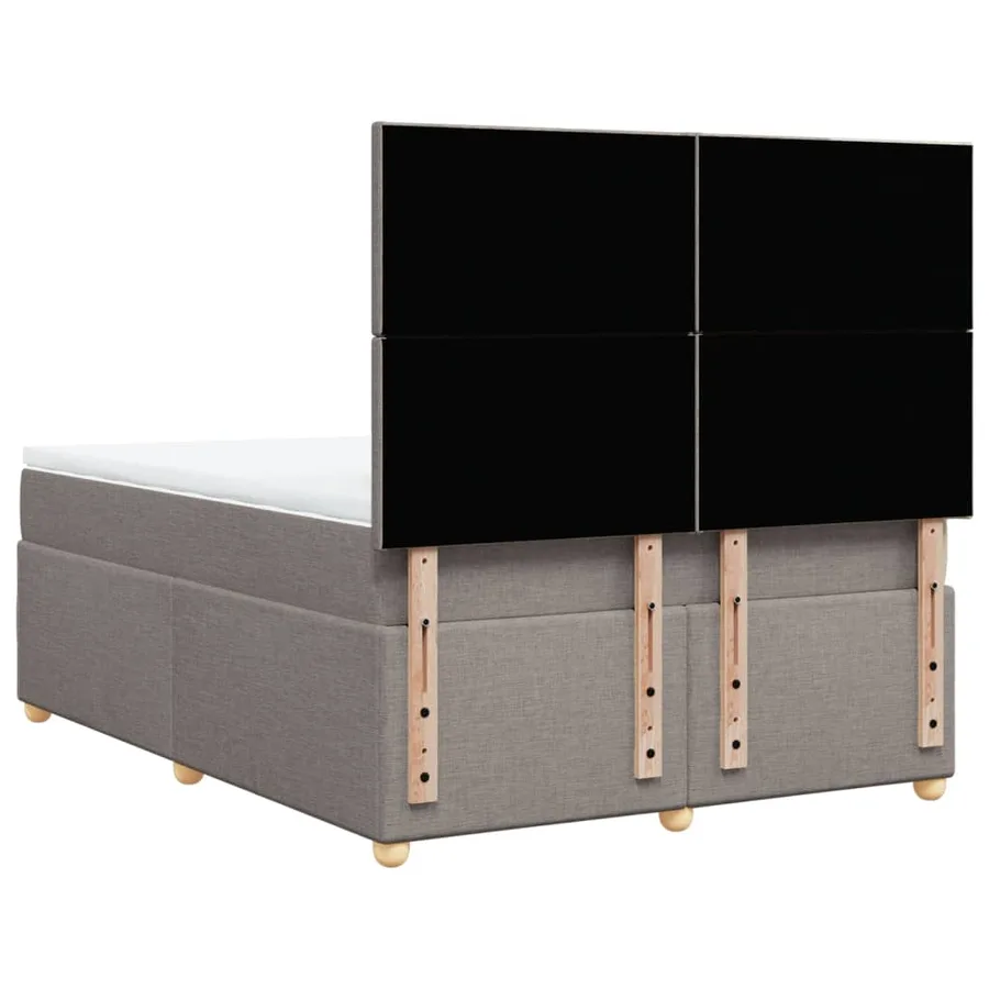 Sommier à lattes de lit avec matelas Taupe 140x200 cm Tissu - 8