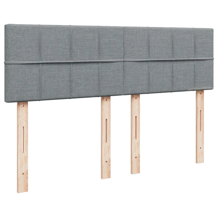 Sommier à lattes de lit avec matelas Gris clair 140x190cm Tissu - 12