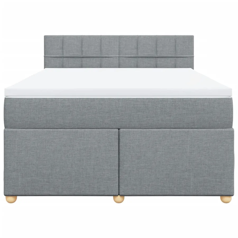 Sommier à lattes de lit avec matelas Gris clair 140x190cm Tissu - 6