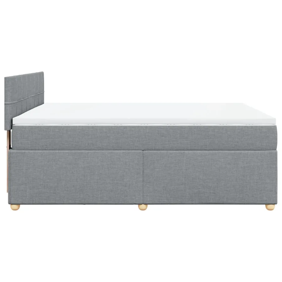Sommier à lattes de lit avec matelas Gris clair 140x190cm Tissu - 7