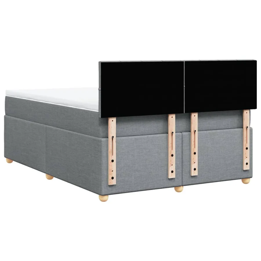 Sommier à lattes de lit avec matelas Gris clair 140x190cm Tissu - 8