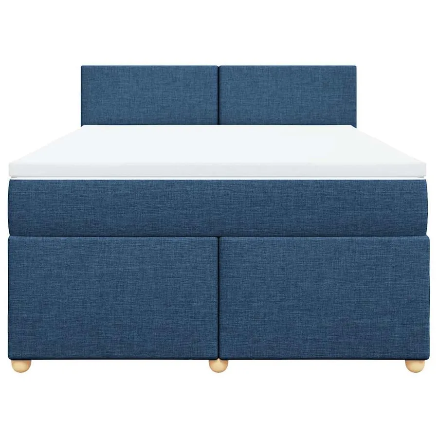Sommier à lattes de lit avec matelas Bleu 140x190 cm Tissu - 4