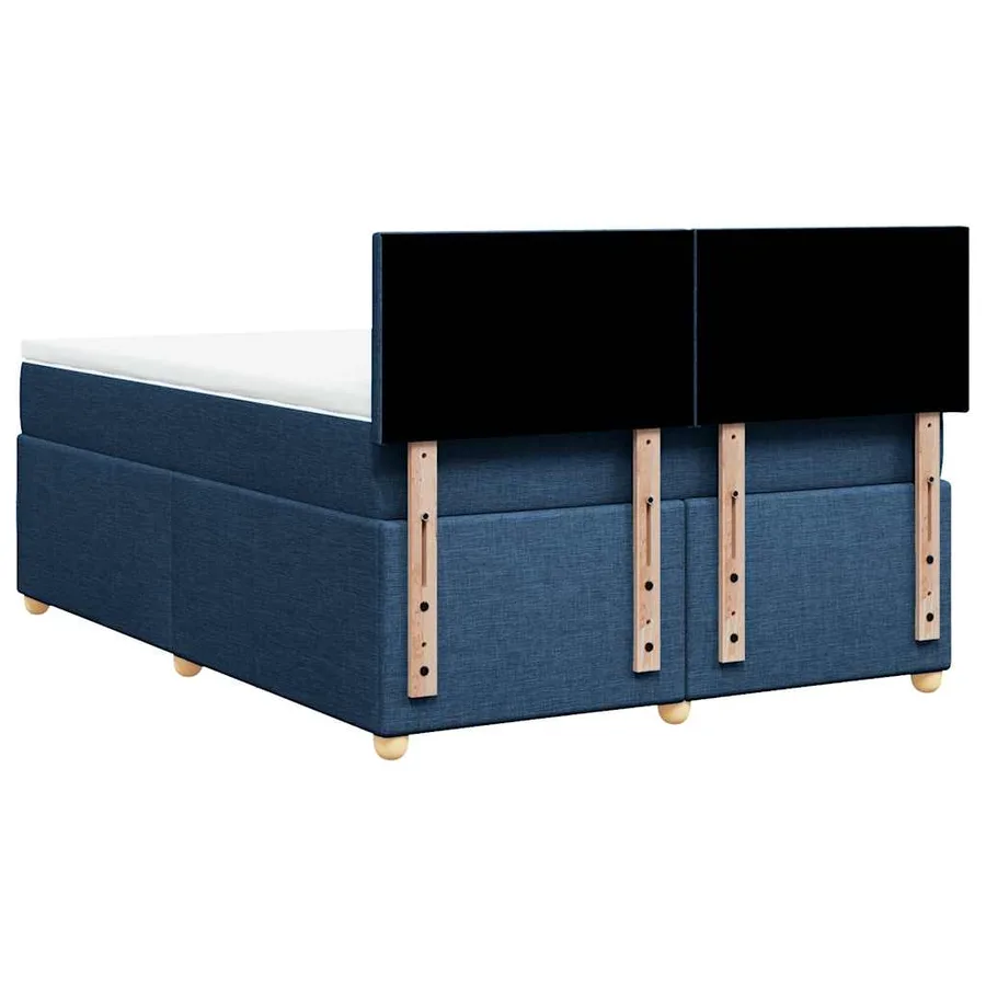 Sommier à lattes de lit avec matelas Bleu 140x190 cm Tissu - 6