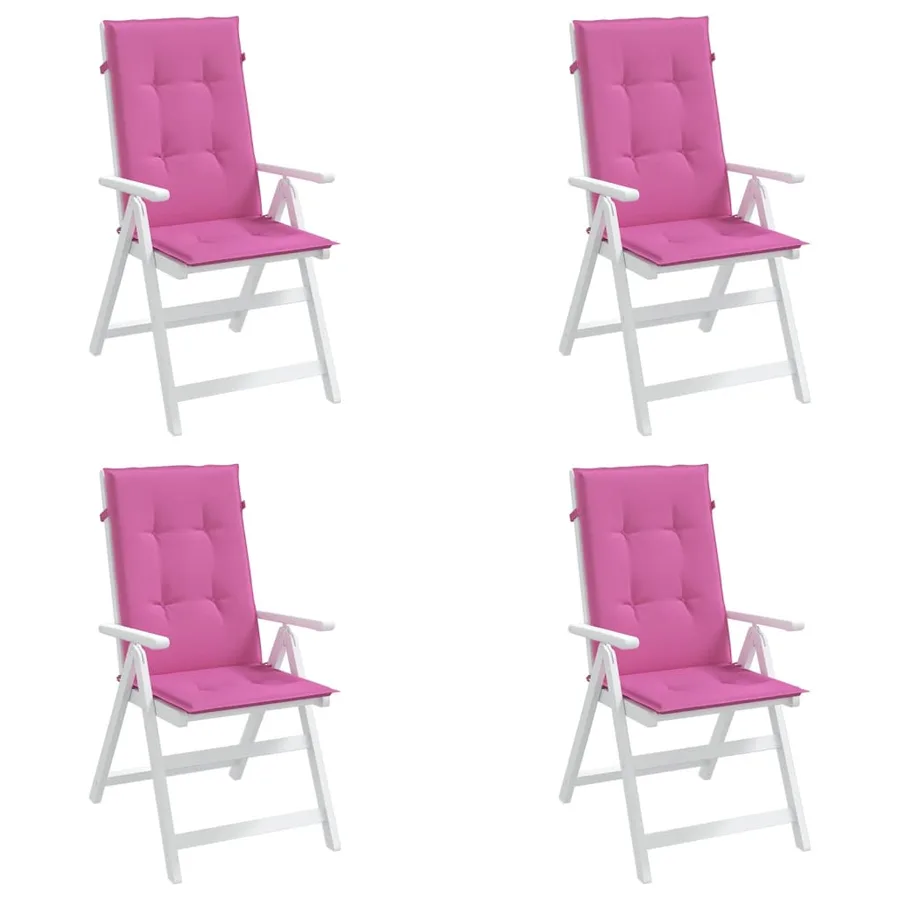 Coussins de chaise à dossier haut lot de 4 rose tissu - 4