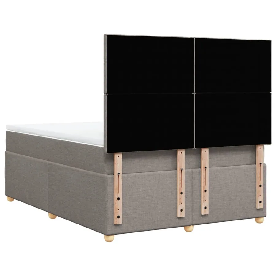 Sommier à lattes de lit avec matelas Taupe 140x200 cm Tissu - 6