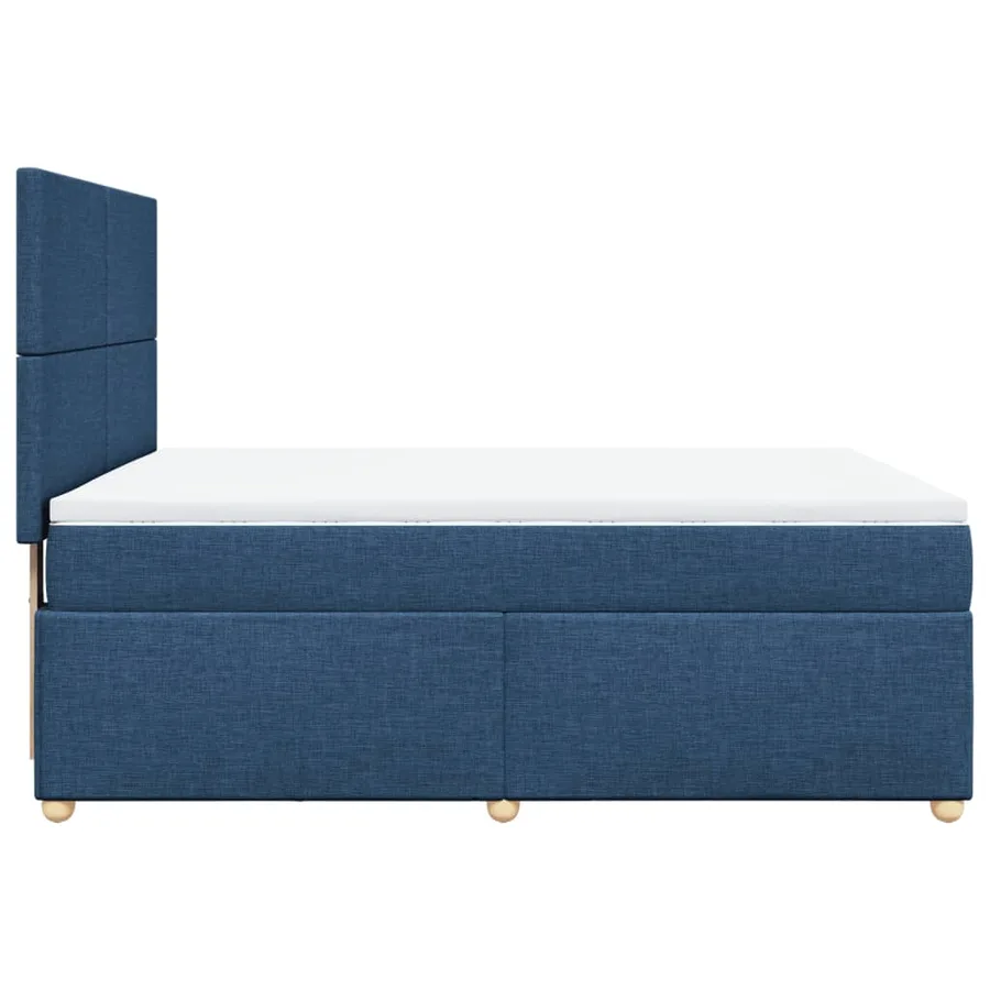 Sommier à lattes de lit avec matelas Bleu 140x200 cm Tissu - 5