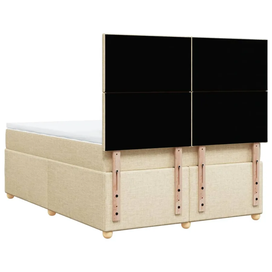 Sommier à lattes de lit avec matelas Crème 140x190 cm Tissu - 8