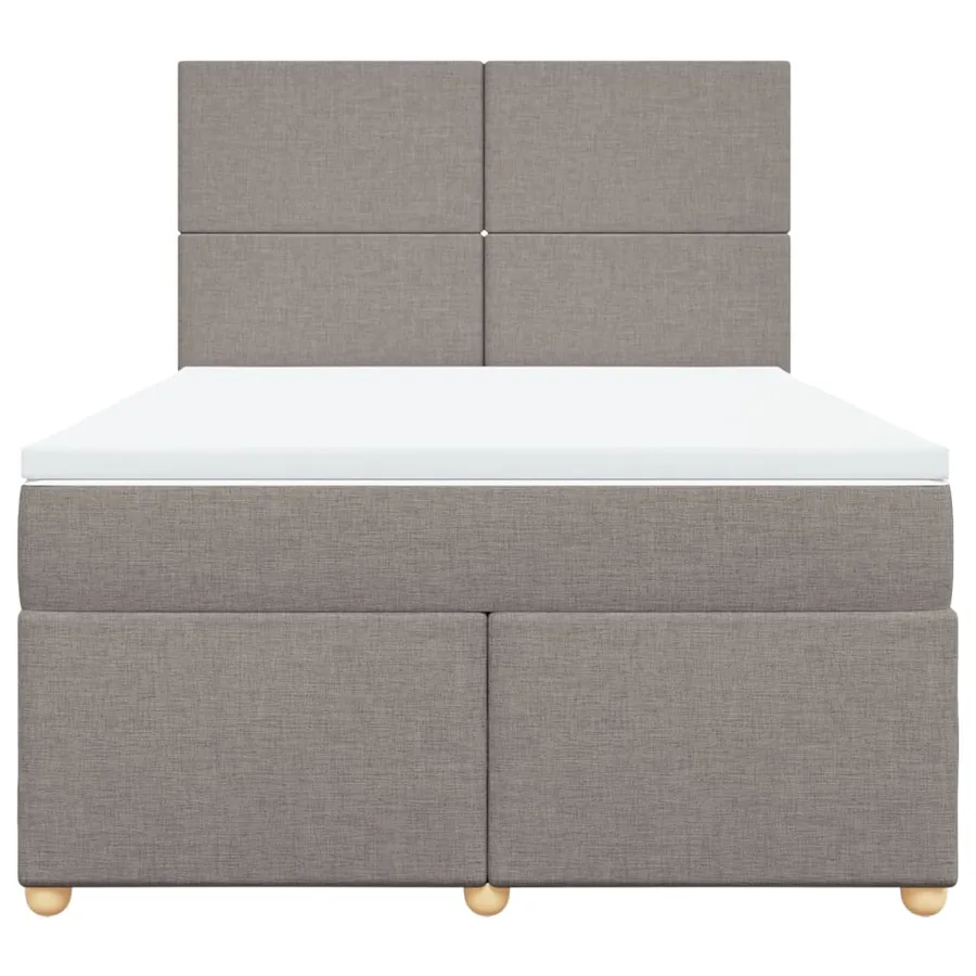 Sommier à lattes de lit avec matelas Taupe 140x190 cm Tissu - 4