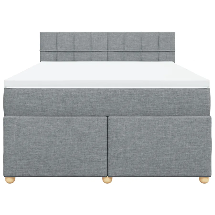 Sommier à lattes de lit avec matelas Gris clair 140x200cm Tissu - 6
