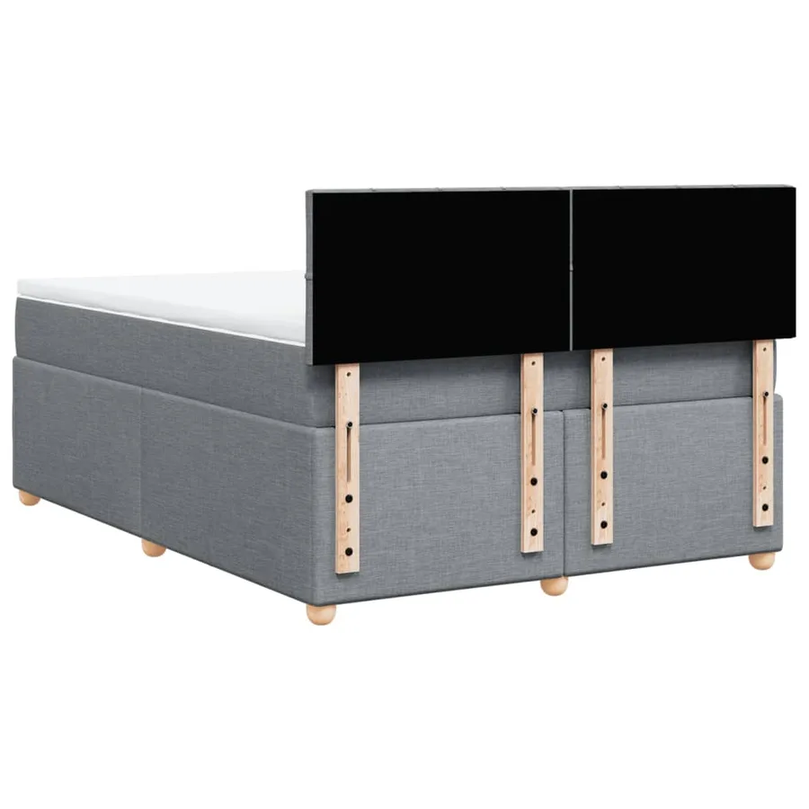 Sommier à lattes de lit avec matelas Gris clair 140x200cm Tissu - 8