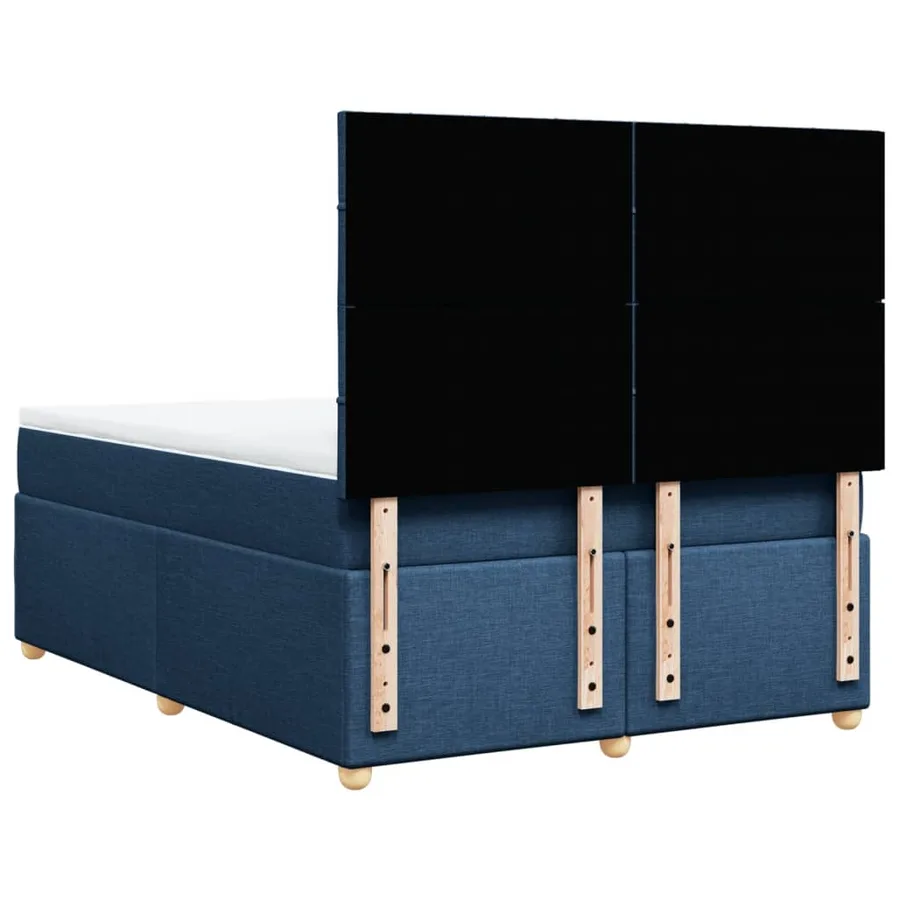 Sommier à lattes de lit avec matelas Bleu 140x200 cm Tissu - 8