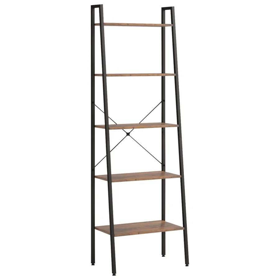 Étagère sur pied 5 niveaux Marron foncé et noir 56x35x174 cm - 2