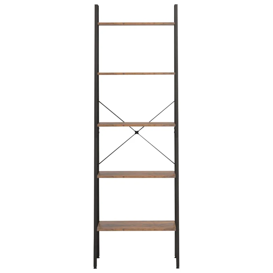 Étagère sur pied 5 niveaux Marron foncé et noir 56x35x174 cm - 3