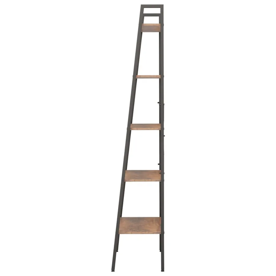 Étagère sur pied 5 niveaux Marron foncé et noir 56x35x174 cm - 4