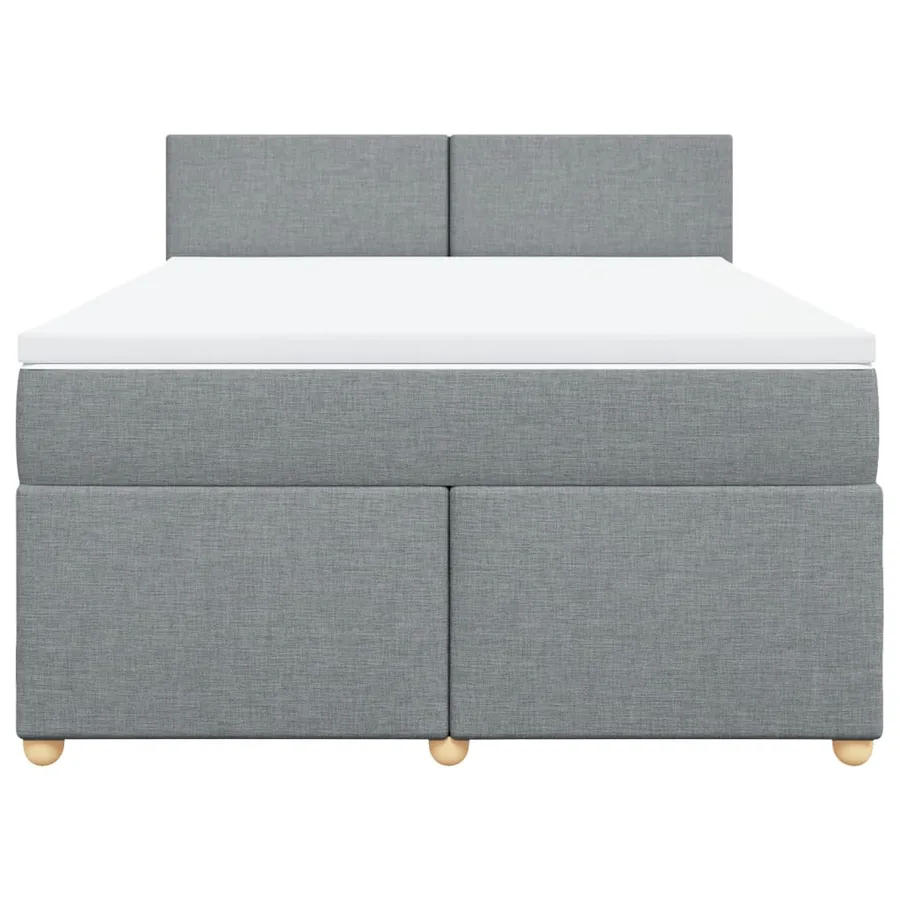 Sommier à lattes de lit avec matelas Gris clair 140x190cm Tissu - 6