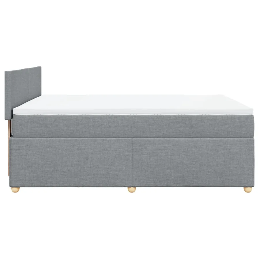 Sommier à lattes de lit avec matelas Gris clair 140x190cm Tissu - 7