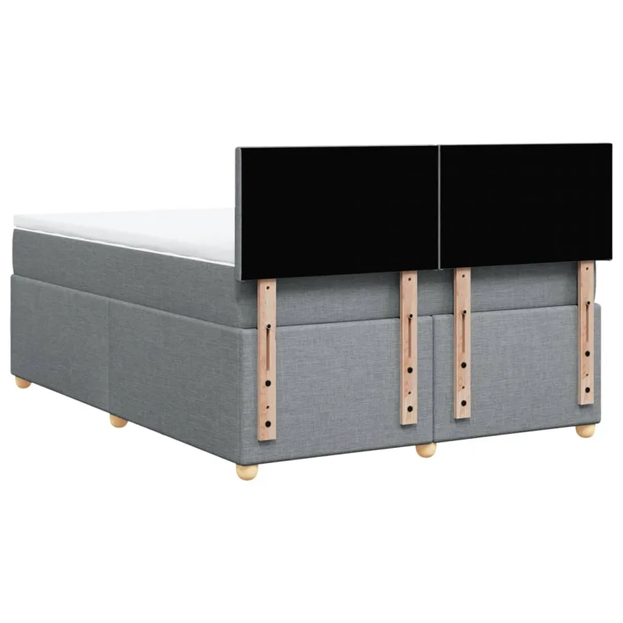 Sommier à lattes de lit avec matelas Gris clair 140x190cm Tissu - 8